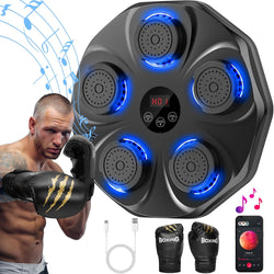Music Boxing Machine, Interactive Punching Trainer with Boxing Gloves