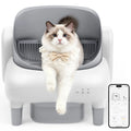Cumrige E Self Cleaning Litter Box,Large Capacity Automatic Cat Litter Box Self Cleaning for Multiple Cats with App Control and Safety Protection,2 Roll Litter Bags,White