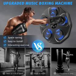Music Boxing Machine, Interactive Punching Trainer with Boxing Gloves
