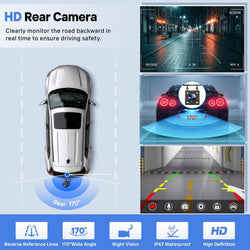 9 in Wireless CarPlay Screen, Portable Touchscreen w/ Android Auto & Camera