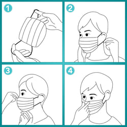 100 PCS Black Disposable Face Masks, 3-Ply Daily Protection Masks