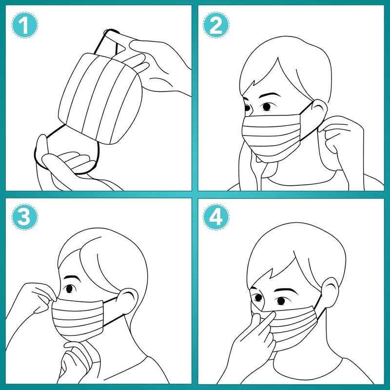 100 PCS Black Disposable Face Masks, 3-Ply Daily Protection Masks