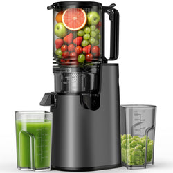 Cold Press Juicer, Juicer Machines with 5.4" Wide Feed Chute for Juice Extractor, Professional Slow Masticating Juicer for Whole Vegetables & Fruits with High Juice Yield, Easy to Clean