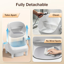 Cumrige E Self Cleaning Litter Box,Large Capacity Automatic Cat Litter Box Self Cleaning for Multiple Cats with App Control and Safety Protection,2 Roll Litter Bags,White