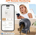 Cumrige Self Cleaning Automatic Cat Litter Box for Multiple Cats with Smart App Control, Safety Sensors, Odor Control & Quiet Operation - Gray