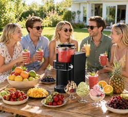 All-in-1 Slushie & Ice Cream Maker, Rapid Cooling, No Ice Needed, Easy Clean - Black