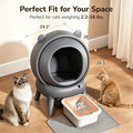 Cumrige Self Cleaning Automatic Cat Litter Box for Multiple Cats with Smart App Control, Safety Sensors, Odor Control & Quiet Operation - Gray