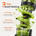 Cold Press Juicer, Juicer Machines with 5.4" Wide Feed Chute for Juice Extractor, Professional Slow Masticating Juicer for Whole Vegetables & Fruits with High Juice Yield, Easy to Clean