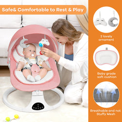 Baby Bouncer, Portable Baby Bouncer Seat for Baby 0-18 Months, 3 Modes with Rocker and Stationary Options, Infant Rocker Chair with Hanging Toys