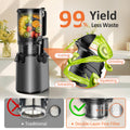 Cold Press Juicer, Juicer Machines with 5.4" Wide Feed Chute for Juice Extractor, Professional Slow Masticating Juicer for Whole Vegetables & Fruits with High Juice Yield, Easy to Clean