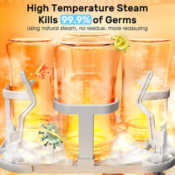 4-in-1 Baby Bottle Washer, Steam Sterilizer & Dryer with 60 Cleaning Tablets – 11 Modes