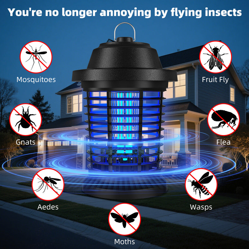 Bug Zapper, Mosquito Zapper, Fly Trap Mosquito Lamp, Effective bug control-4000 SqFt Coverage-1000V power grid-ABS Plastic-Easy to clean, Mosquito And Fly Trap For Home, 2 Prong Plug, Gifts For Family And Friends