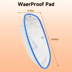 Waterproof Litter Box Liners, 2-Pack - 14.96" x 11.81" Leak-Proof Pads for Self-Cleaning Boxes (White/Black))