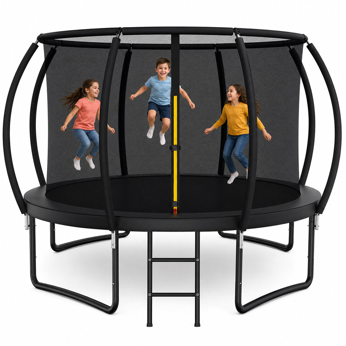 Outdoor Trampoline with Enclosure Net, ASTM & CPSIA Certified Heavy-Duty Backyard Trampoline for Kids