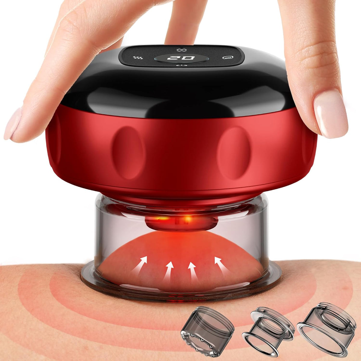 Furoching Smart Cupping Therapy Set with Red Light, Heat and 20 Suction Levels