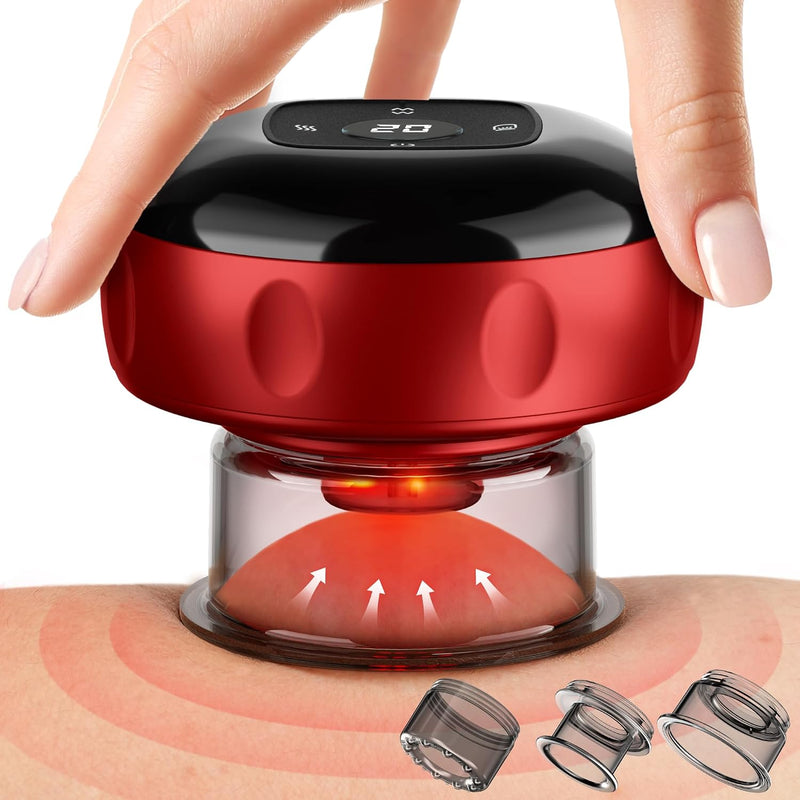 Furoching Smart Cupping Therapy Set with Red Light, Heat and 20 Suction Levels