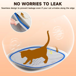 Waterproof Litter Box Liners, 2-Pack - 14.96" x 11.81" Leak-Proof Pads for Self-Cleaning Boxes (White/Black))