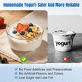 Yogurt Maker with Two Containers, Yogurt Maker Machine with Adjustable Temperature & Time Control, Automatic Shut-Off & Constant Temper for Homemade Probiotic Yogurt, Promoting Gut Health