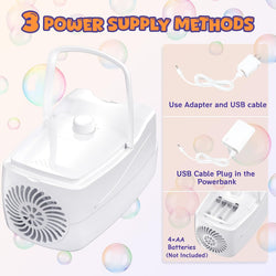 ubble Machine for Kids, High Output Bubble Maker Blower for Parties, Blue