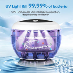 Ultrasonic Retainer Cleaner, 48kHz Denture & Jewelry Cleaner, 200ML Black
