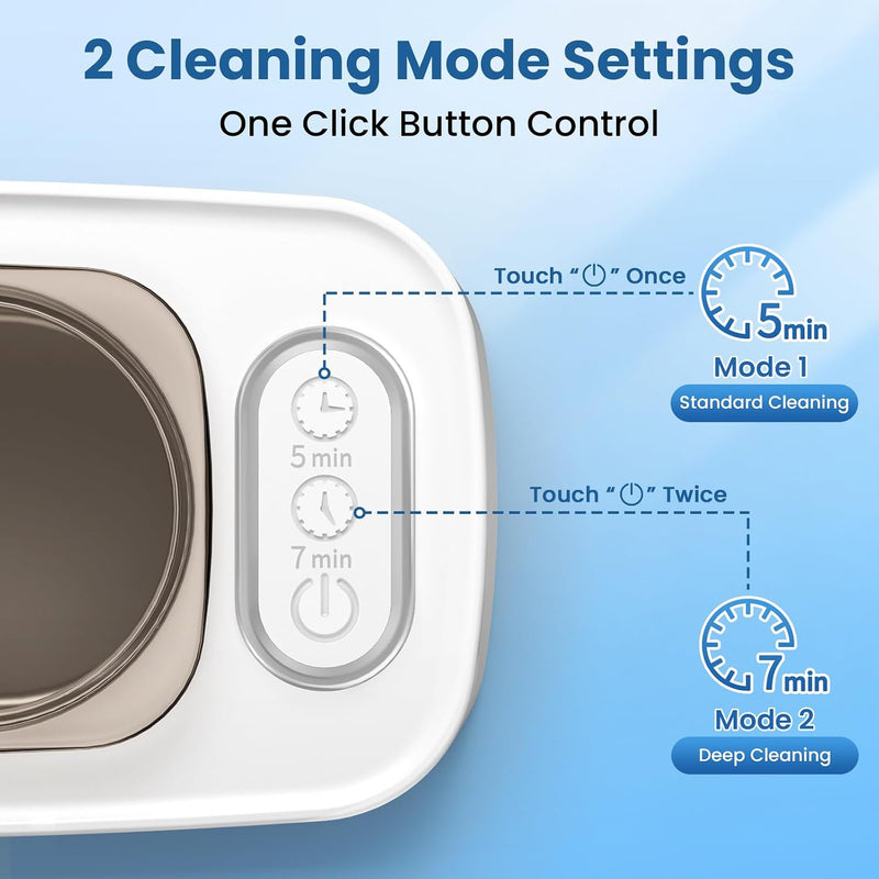 Ultrasonic Jewelry Cleaner with Dual Cleaning Modes and Stainless Steel Tank