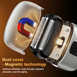 Mini Electric Foil Shaver with LED Display, Wet/Dry IPX7 Waterproof, USB-C Rechargeable - Black
