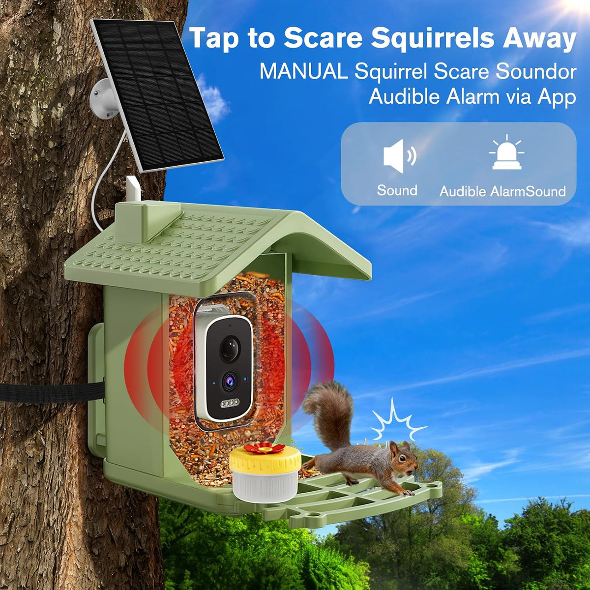 Solar Smart Bird Feeder with Camera, AI Bird Recognition and App Alerts