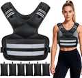 Adjustable Weighted Vest 11-18 lb with 6 Removable Weights, Reflective Stripes & Pockets