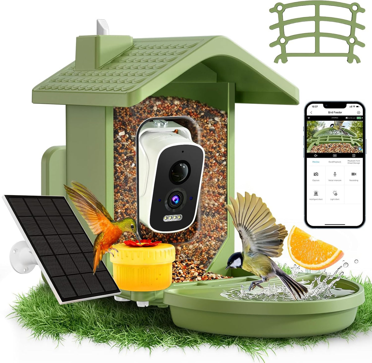 Solar Smart Bird Feeder with Camera, AI Bird Recognition and App Alerts