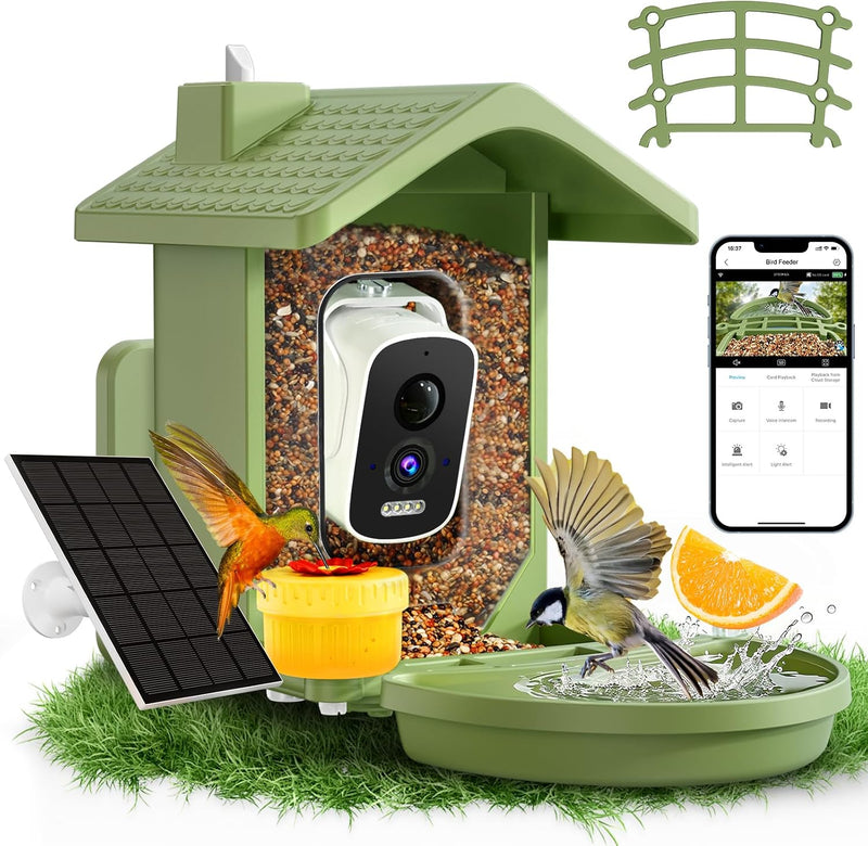 Solar Smart Bird Feeder with Camera, AI Bird Recognition and App Alerts