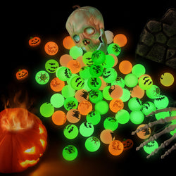 72-Count Glow-in-the-Dark Halloween Bouncy Balls, 1.18 in Rubber Party Favors, 6 Designs