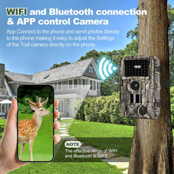 MRSCRET 4K 60MP WiFi Trail Camera,Game Cameras with Night Vision Motion Activated Waterproof,Suitable for Outdoor Wildlife Detection, Monitoring Home Security