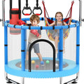 Toddler Trampoline for Kids, 440lbs Kids Trampoline with Net, Trampoline Indoor Outdoor playset with Adjustable Gymnastics Bar, Easy Assembly